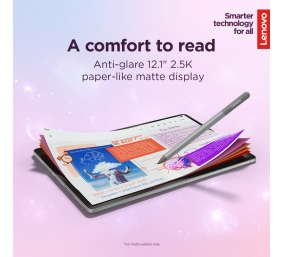 Lenovo Idea Tab Plus Wi-Fi (without power adapter) | ZAG70004SE | 12.1 " | Luna Grey | IPS | 2560 x 1600 pixels | MediaTek | Dimensity 6400 | 12 GB | Soldered LPDDR4x | 256 GB | Wi-Fi | Front camera | 8 MP | Rear camera | 13 MP | Bluetooth | 5.2 | Android