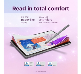 Lenovo Idea Tab Plus Wi-Fi (without power adapter) | ZAG70004SE | 12.1 " | Luna Grey | IPS | 2560 x 1600 pixels | MediaTek | Dimensity 6400 | 12 GB | Soldered LPDDR4x | 256 GB | Wi-Fi | Front camera | 8 MP | Rear camera | 13 MP | Bluetooth | 5.2 | Android