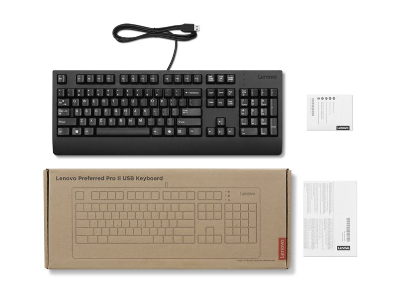 Lenovo Preferred Pro II USB Keyboard-US Euro | Keyboard | Wired | US Euro | Black