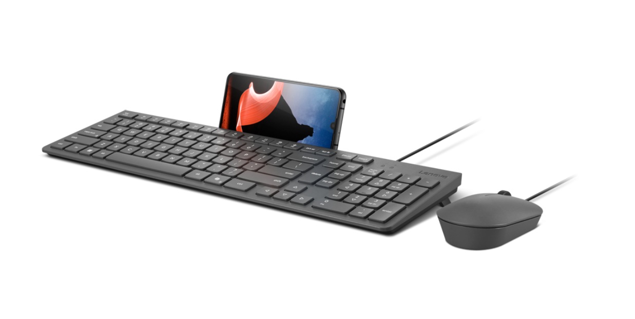Lenovo 310 USB-A Wired Combo US English | Keyboard and Mouse Set | Wired | Mouse included | US English | Luna Grey