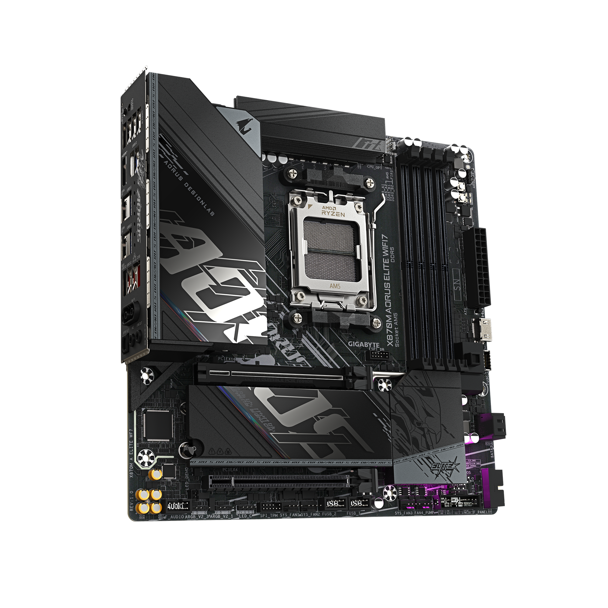 Gigabyte X870M AORUS ELITE WIFI7 | Processor family AMD | Processor socket AM5 | DDR5 | Supported hard disk drive interfaces SATA, M.2 | Number of SATA connectors 2