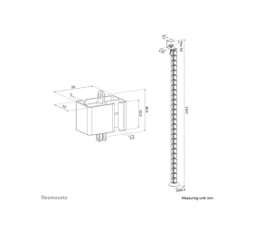 Neomounts ADS06-131WH Cable spine, Clamp-on design, Universal