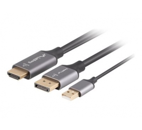Lanberg HDMI (M) to Displayport (M) cable 4K, Black | CA-HDDP-20CU-0018-BK | 1.8 m