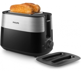 Philips | Toaster | HD2517/90 Daily Collection | Power 830 W | Number of slots 2 | Housing material Plastic | Black/Stainless Steel