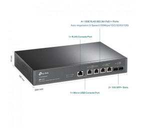 TP-Link TL-SX3206HPP 6-Port 10GE L2+ Managed Šakotuvas su 4-Port PoE++