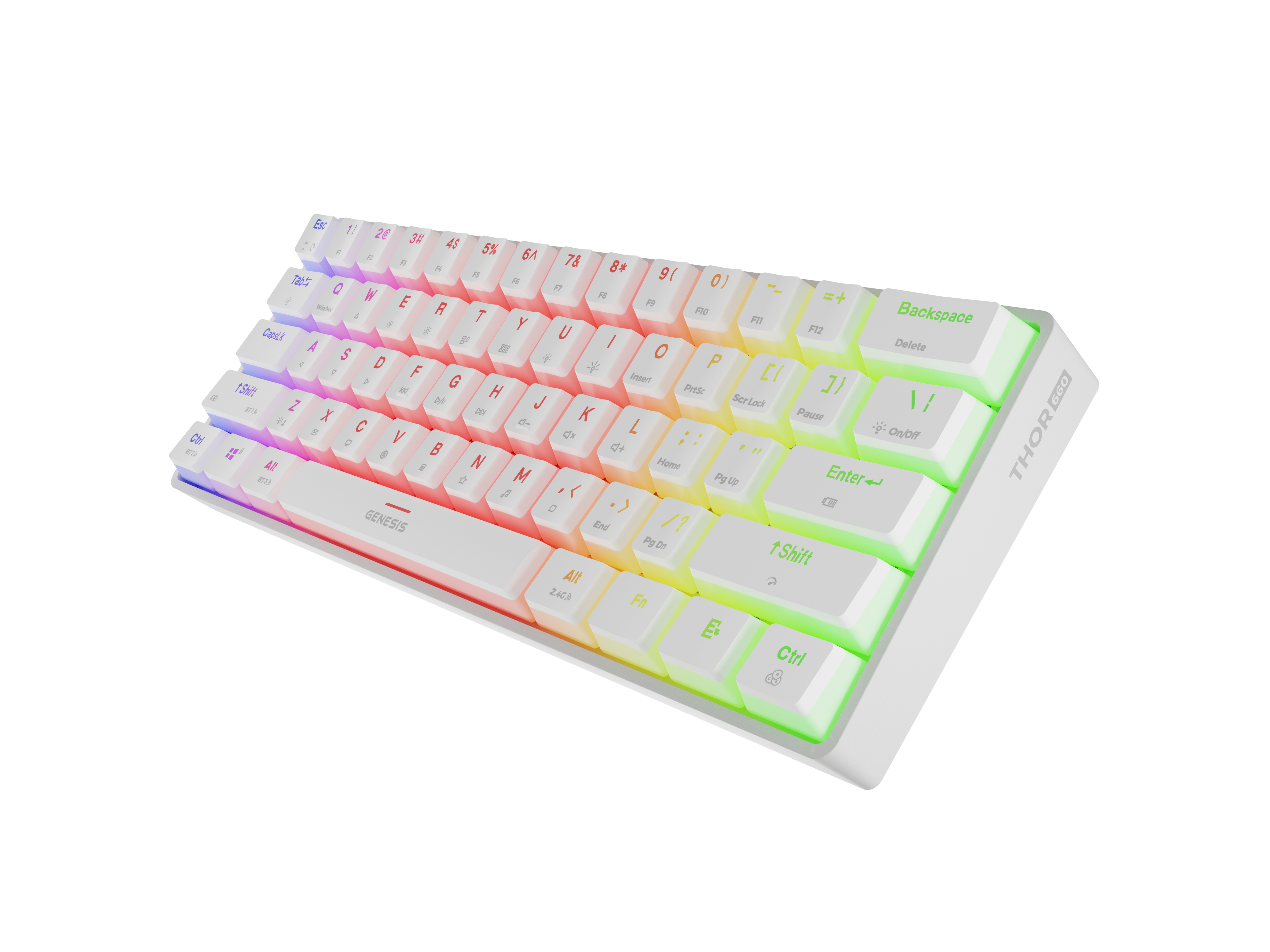 Genesis | THOR 660 G2 | Gaming keyboard | Wireless/Wired | US | White | 2.4 GHz, Bluetooth, USB | Tactile