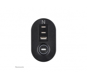 Neomounts | Desk socket with clamp and USB-C and USB-A ports - Quick charge | DS22-840BL6 | Black
