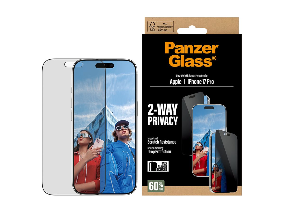 PanzerGlass Screen protector | Apple | iPhone 17 Pro | Glass | Transparent | Ultra-Wide Fit w. EasyAligner