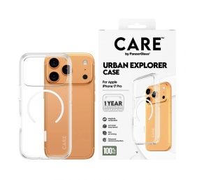 PanzerGlass Flagship Case | Back cover | Apple | iPhone 17 Pro | Recycled plastic | Transparent | Urban Explorer w. White MagSafe