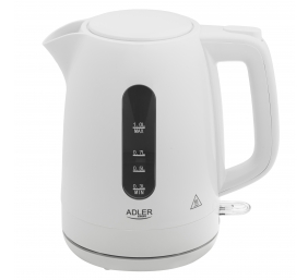 Adler Kettle | AD 1380w | Electric | 2200 W | 1 L | Polypropylene | 360° rotational base | White