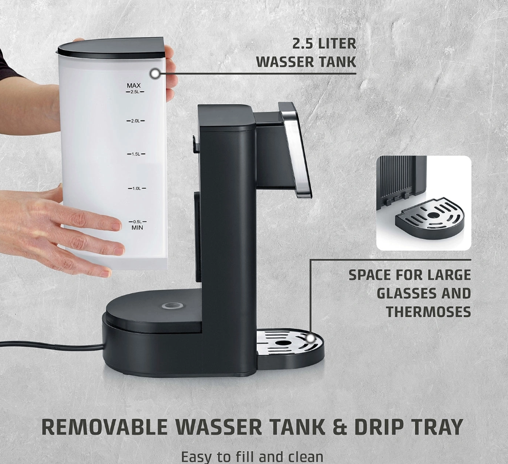 Caso Turbo Hot Water Dispenser | HW 616 | Water Dispenser | 2600 W | 2.5 L | Plastic/Stainless Steel | Black/Stainless Steel