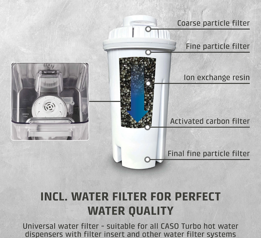 Caso Turbo Hot Water Dispenser | HW 616 | Water Dispenser | 2600 W | 2.5 L | Plastic/Stainless Steel | Black/Stainless Steel