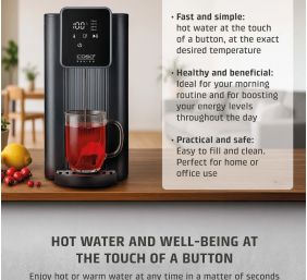 Caso Turbo Hot Water Dispenser | HW 616 | Water Dispenser | 2600 W | 2.5 L | Plastic/Stainless Steel | Black/Stainless Steel