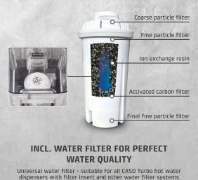 Caso Turbo Hot Water Dispenser | HW 616 | Water Dispenser | 2600 W | 2.5 L | Plastic/Stainless Steel | Black/Stainless Steel