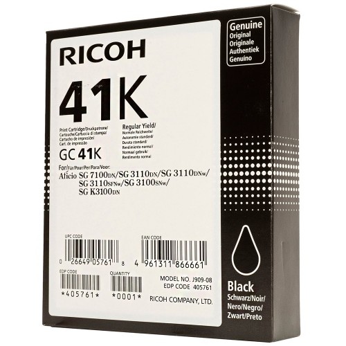 Ricoh GC41K (405761) Rašalinė kasetė, Juoda