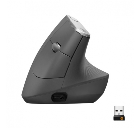 Logitech | Ergonomic Mouse | MX VERTICAL | Wireless | USB, Bluetooth | Graphite