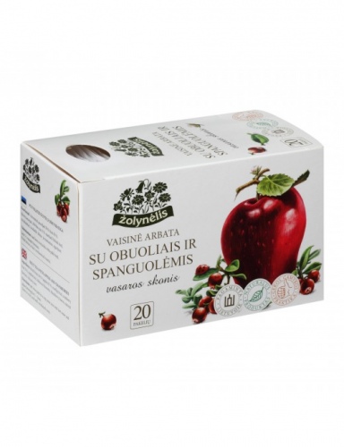 Žolynėlis vaisinė arbata Vasaros Skonis su obuoliais ir spanguolėmis, 50g (2,5g x20)