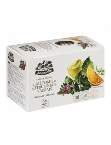 Žolynėlis vaisinė arbata Vasaros Skonis su mėtomis ir citrus. vaisiais, 50g (2,5g x20)