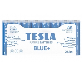 Baterijos Tesla AA Blue+ Zinc Carbon R06 900 mAh (24 vnt) (15062410)