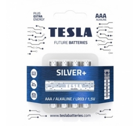 Baterijos Tesla AAA Silver+ Alkaline LR03 1150 mAh (4 vnt) (13030420)