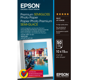 Epson Premium Semigloss Photo Paper 10x15cm, 251g/m2, 50 sheets