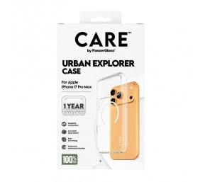 PanzerGlass Flagship Case | Back cover | Apple | iPhone 17 Pro Max | Recycled plastic | Transparent | Urban Explorer w. White MagSafe