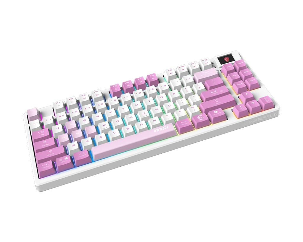 MSI FORGE GK600 TKL WIRELESS VIOLET | Gaming keyboard | Wireless | US | 2.4 GHz Wireless, Bluetooth, USB 2.0 | Mechanical Linear