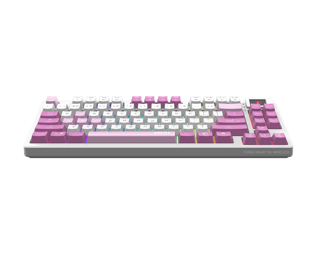MSI FORGE GK600 TKL WIRELESS VIOLET | Gaming keyboard | Wireless | US | 2.4 GHz Wireless, Bluetooth, USB 2.0 | Mechanical Linear