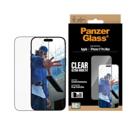 PanzerGlass Screen protector | Apple | iPhone 17 Pro Max | Glass | Transparent | Ultra-Wide Fit w. EasyAligner