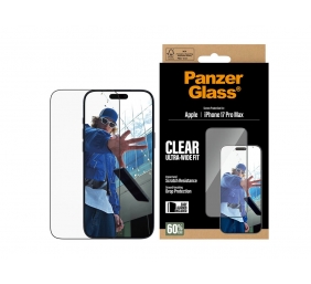 PanzerGlass Screen protector | Apple | iPhone 17 Pro Max | Glass | Transparent | Ultra-Wide Fit w. EasyAligner