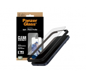 PanzerGlass Screen protector | Apple | iPhone 17 Pro Max | Glass | Transparent | Ultra-Wide Fit w. EasyAligner