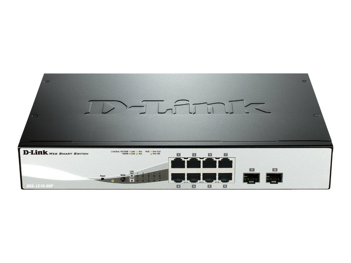 D-Link | DGS-1210 Series Smart Managed Gigabit Switches | DGS-1210-08P | Managed L2 | Desktop/Rackmountable