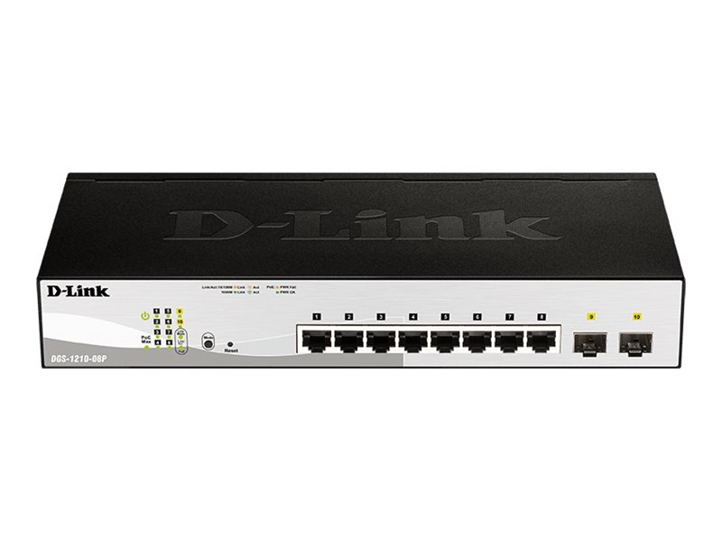 D-Link | DGS-1210 Series Smart Managed Gigabit Switches | DGS-1210-08P | Managed L2 | Desktop/Rackmountable