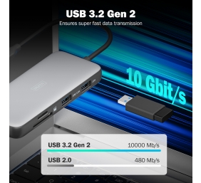 Digitus USB-C docking station, 8-port | DA-70915 | Ethernet LAN (RJ-45) ports 1 | HDMI ports quantity 2