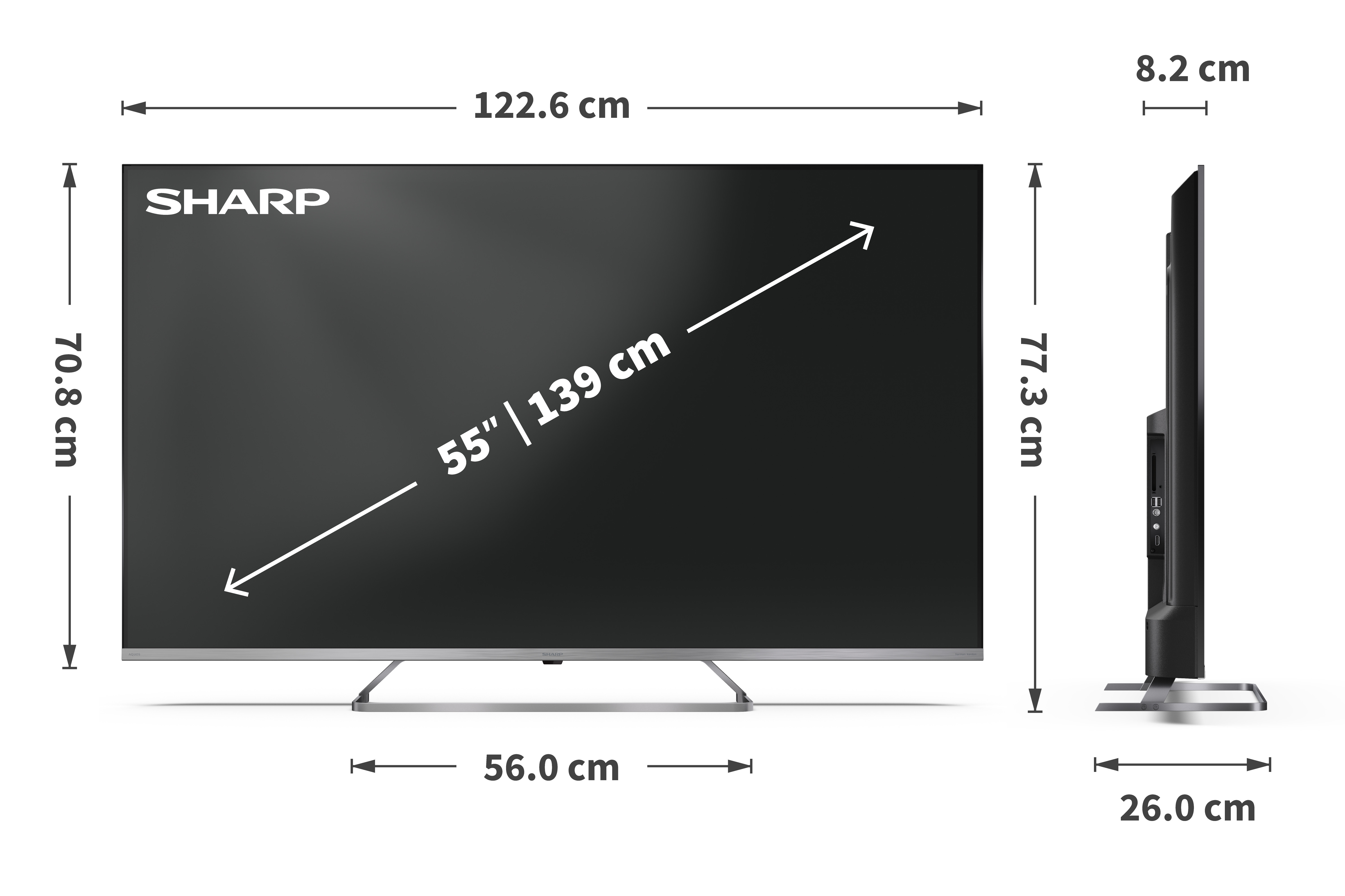 Sharp 4K Ultra HD QLED MiniLED TV | 55JP7265E | 55 | Google TV | UHD