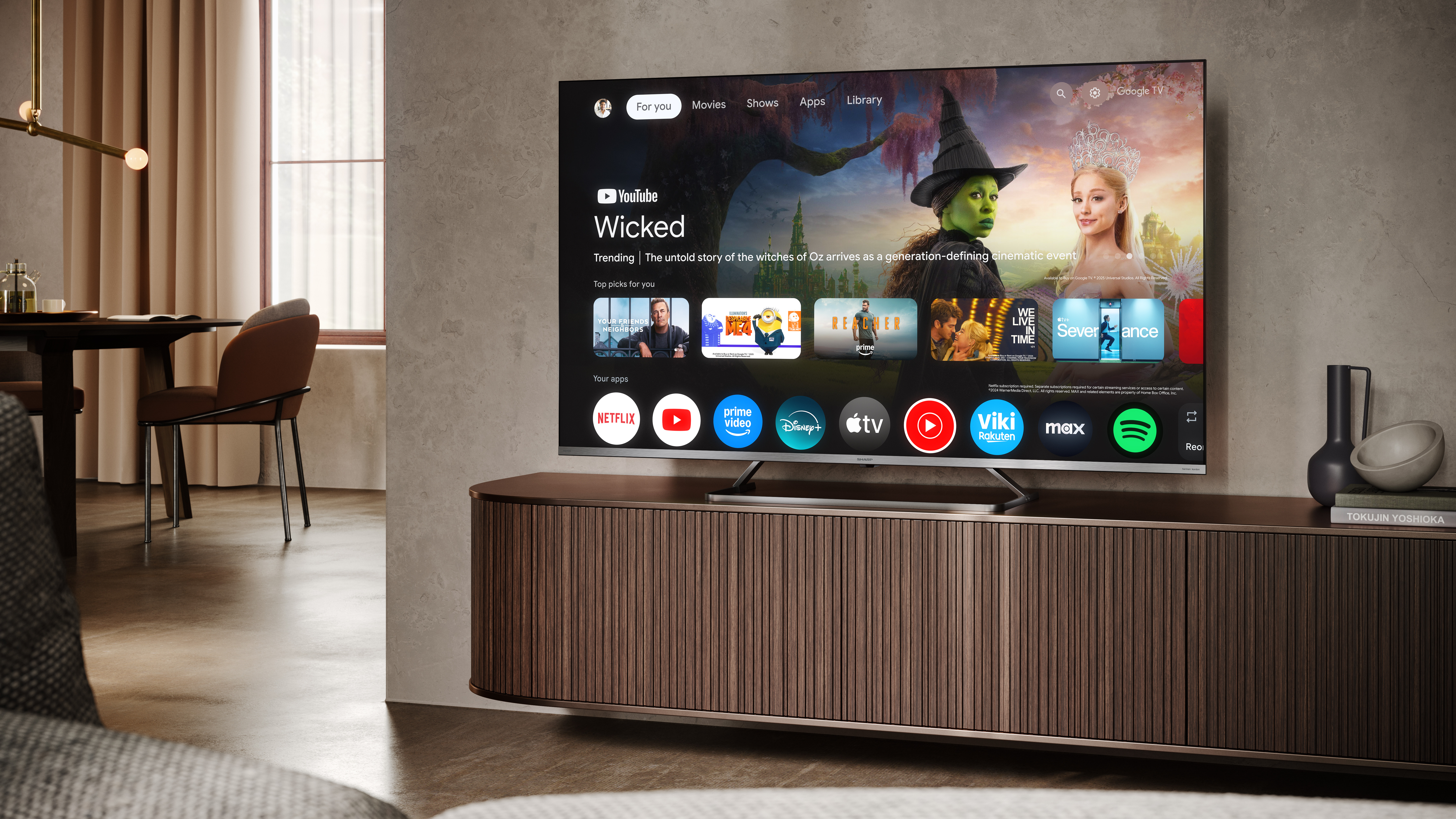 Sharp 4K Ultra HD QLED MiniLED TV | 55JP7265E | 55 | Google TV | UHD