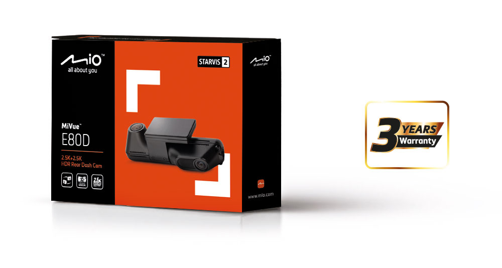 Mio MiVue E80D HDR Dual Rear Camera