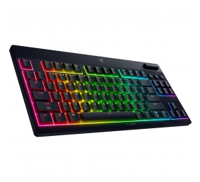 Razer | BlackWidow V4 Low-Profile Tenkeyless HyperSpeed | Keyboard | Wireless | US | Bluetooth | Black | Yellow Switches