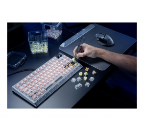 Razer Hot-swappable Mechanical Gaming Keyboard | BlackWidow V4 75% | Gaming Keyboard | Wired | US | Phantom White Edition | USB Type-C | Razer Mechanical Switches (Tactile)