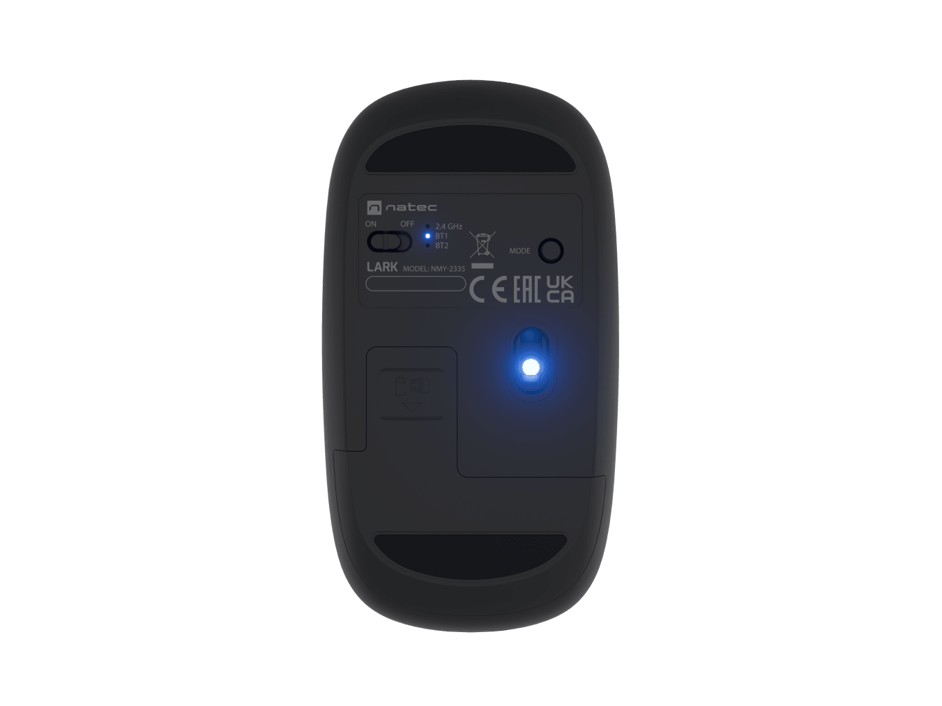 Natec | Mouse | Lark | Wireless | 2.4 GHz, Bluetooth | Anthracite
