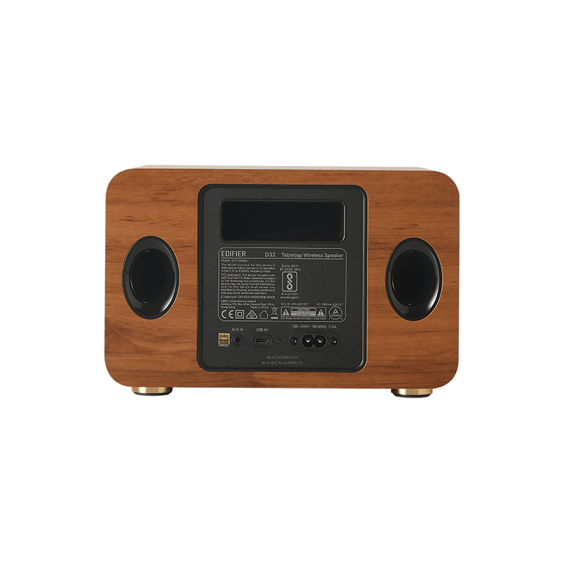 Edifier Tabletop Speaker | D32 | 60 W | Bluetooth | Brown | Wireless connection