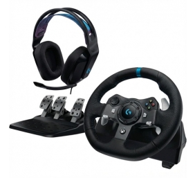 Logitech G920 Driving Force Žaidimų vairas ir pedalai + G335, for Xbox Series X|S/Xbox One/PC, Juoda
