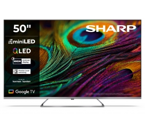 Sharp 4K QLED MiniLED TV | 50JP7265E | 50 | Smart TV | Google TV | UHD | Silver