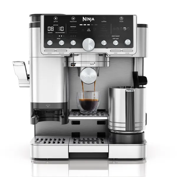 NINJA | Coffee Maker | ES701EU Luxe Café Pro | Pump pressure 9 bar | Built-in milk frother | Ground | 1650 W | Black/Stainless Steel