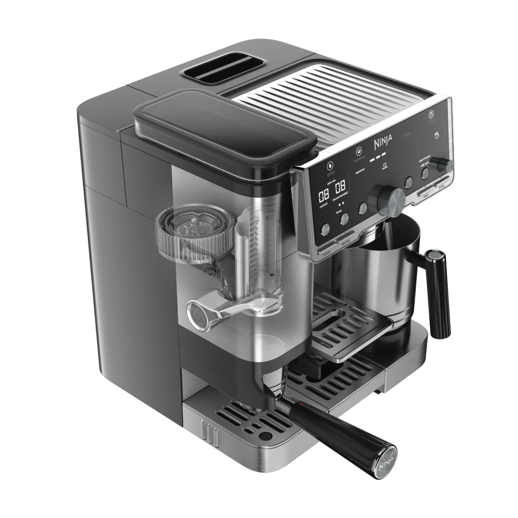 NINJA | Coffee Maker | ES701EU Luxe Café Pro | Pump pressure 9 bar | Built-in milk frother | Ground | 1650 W | Black/Stainless Steel