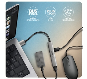 AXAGON ALU STRIP USB-A 4 port hub | HUE-STA