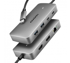 AXAGON USB-C 10Gbps DUAL 4K DISPLAY 7in1 hub | HMC-CUB83X2