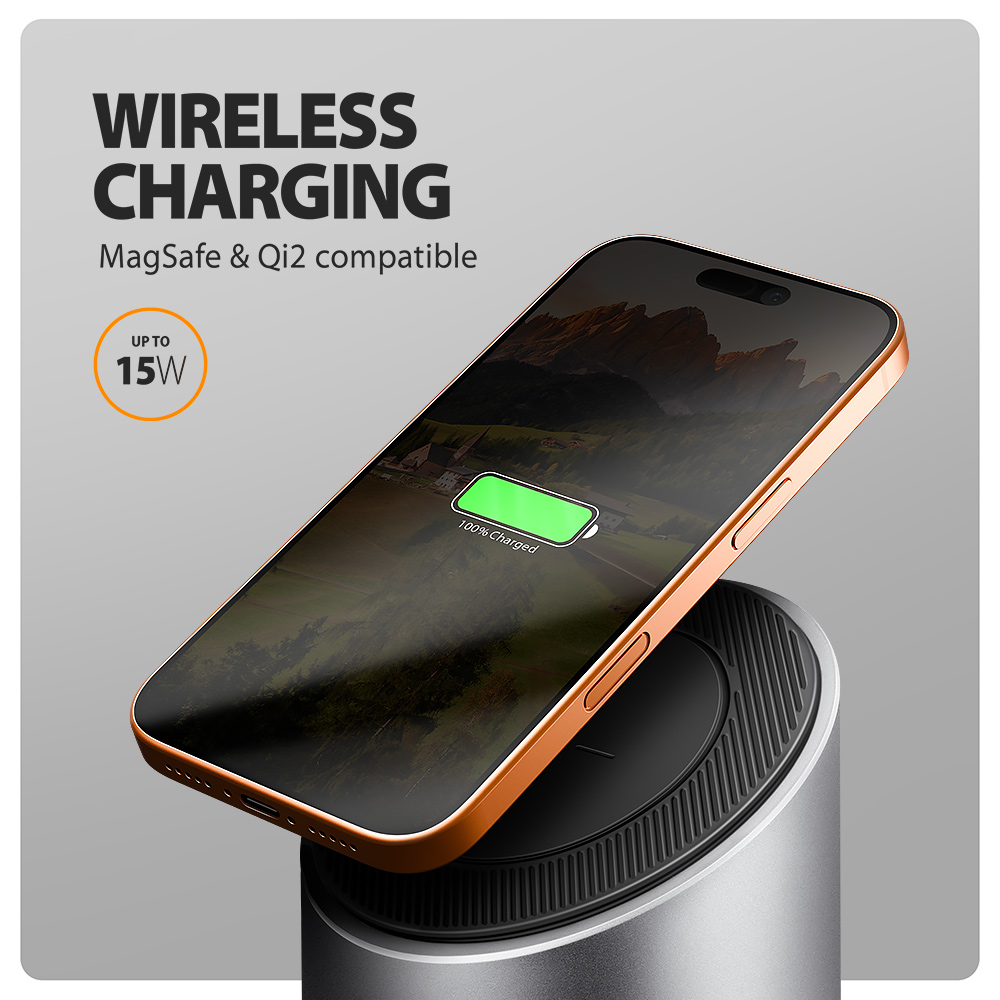 AXAGON USB-C 10Gbps Wireless Charging 9in1 hub | HMC-WL9