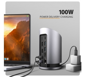 AXAGON USB-C 10Gbps Wireless Charging 9in1 hub | HMC-WL9