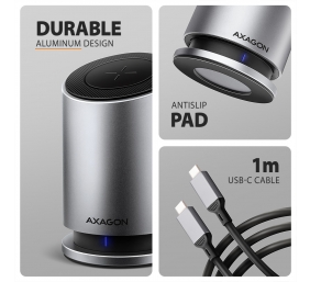 AXAGON USB-C 10Gbps Wireless Charging 9in1 hub | HMC-WL9